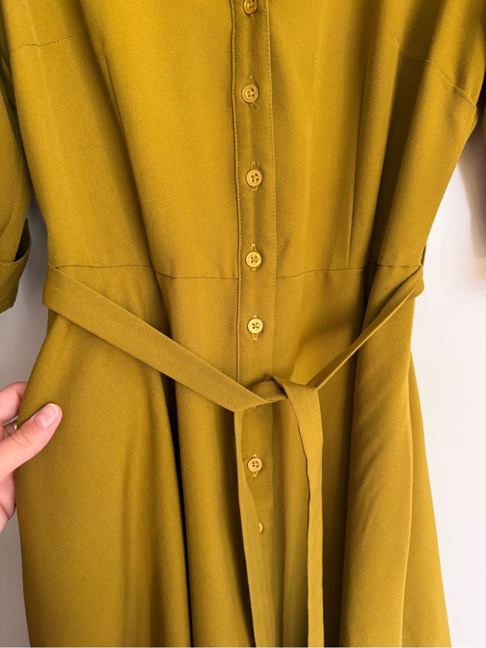 Sharagano Olive Button-Front Midi Shirt Dress - Picture 3 of 5